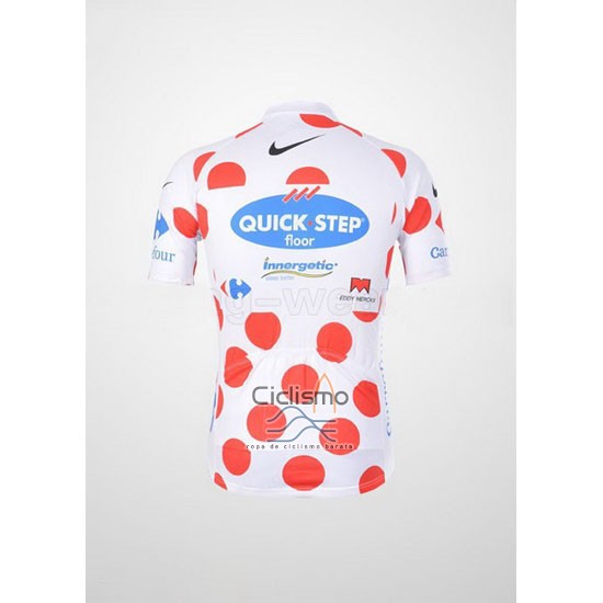 Quick Step Floor Ropa Ciclismo Culotte Corto 2010 Hombre Mangas Cortas Lider Rojo y Blanco